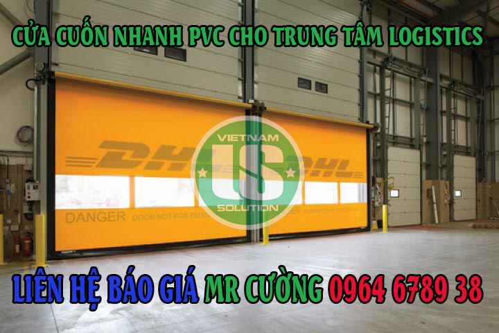 Cua cuon nhanh pvc cho trung tam logistics DHL